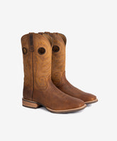 Men's Pull-On Distressed Leather Square Toe Western Boots